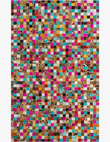 5' x 7' 10 Cowhide Leather Rug