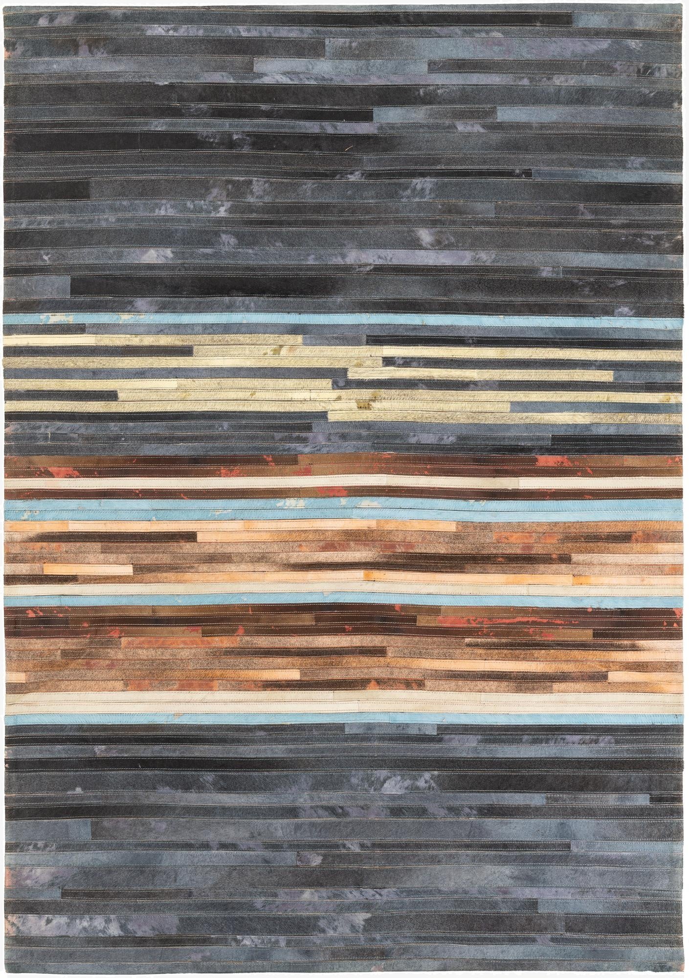 5' 2 x 7' 4 Cowhide Leather Rug