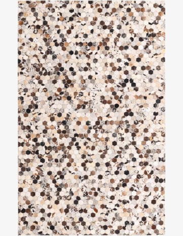 5' 1 x 8' Cowhide Leather Rug