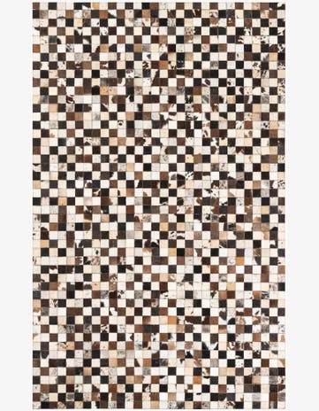 5' 1 x 8' 2 Cowhide Leather Rug