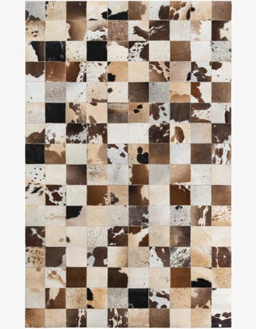 5' x 7' 10 Cowhide Leather Rug