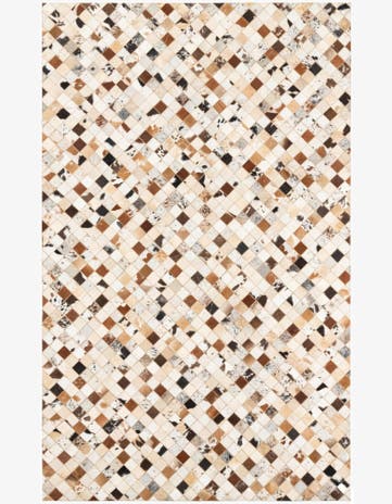 5' x 8' 1 Cowhide Leather Rug
