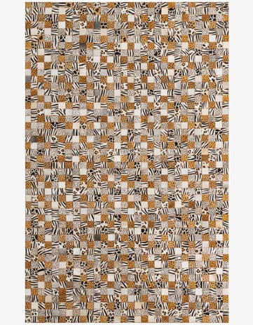 5' 1 x 8' Cowhide Leather Rug