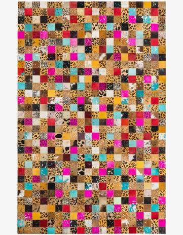 5' 1 x 8' Cowhide Leather Rug