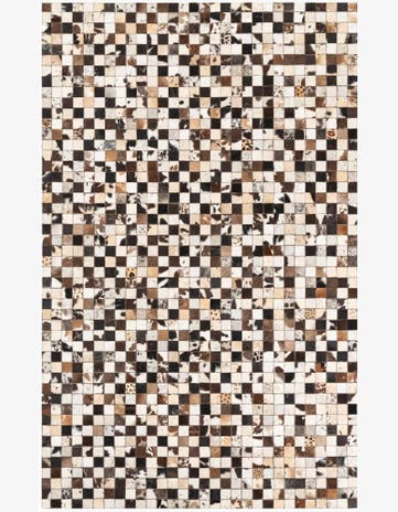 5' 1 x 8' 1 Cowhide Leather Rug