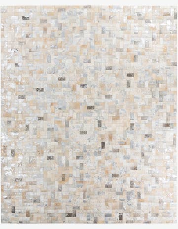 8' 1 x 10' Cowhide Leather Rug