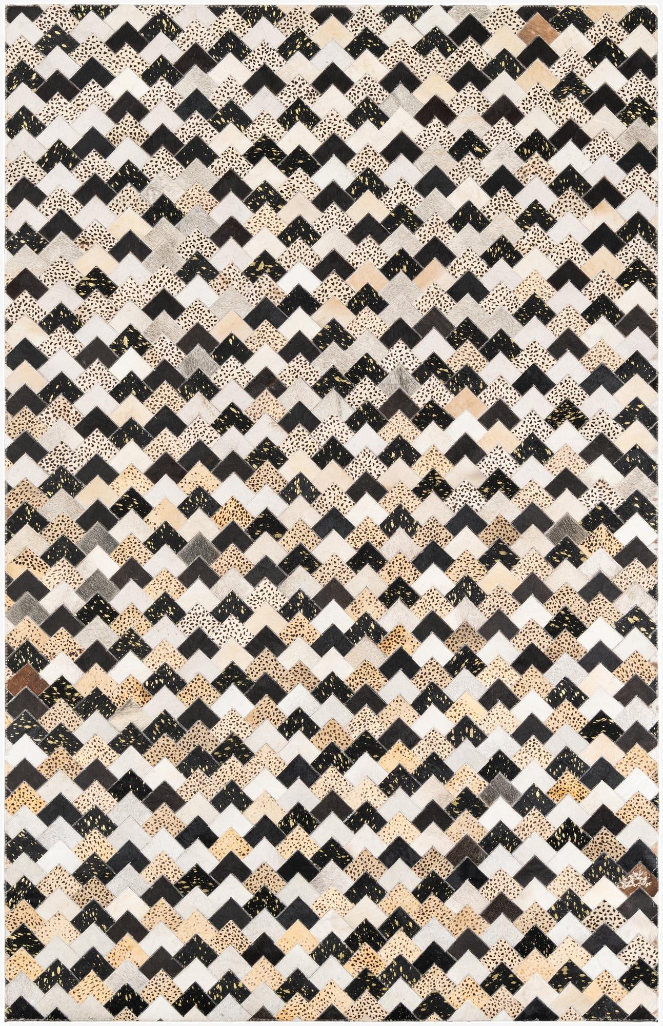 5' x 7' 10 Cowhide Leather Rug