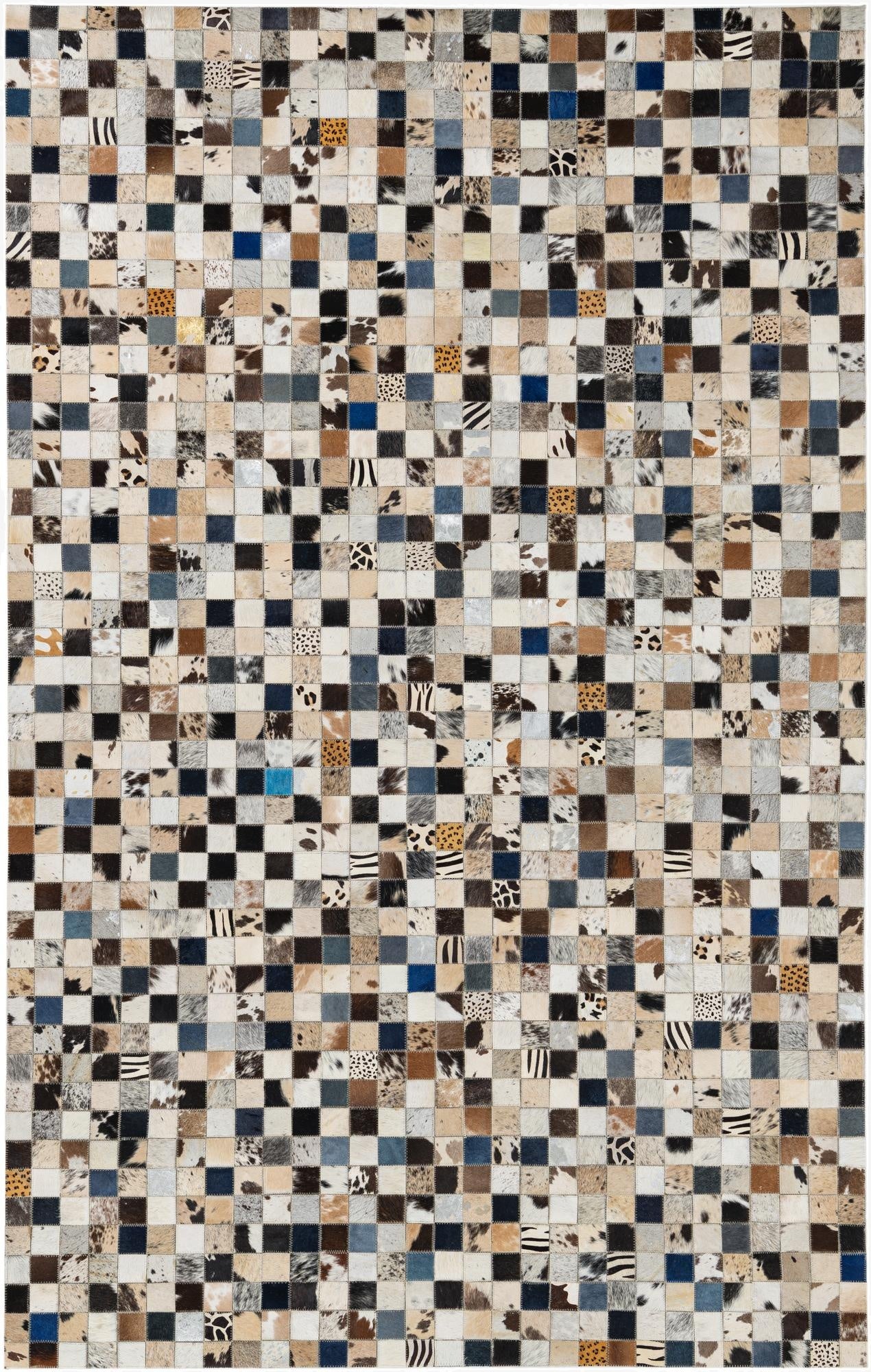 5' 1 x 8' Cowhide Leather Rug