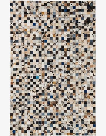 5' 1 x 8' Cowhide Leather Rug