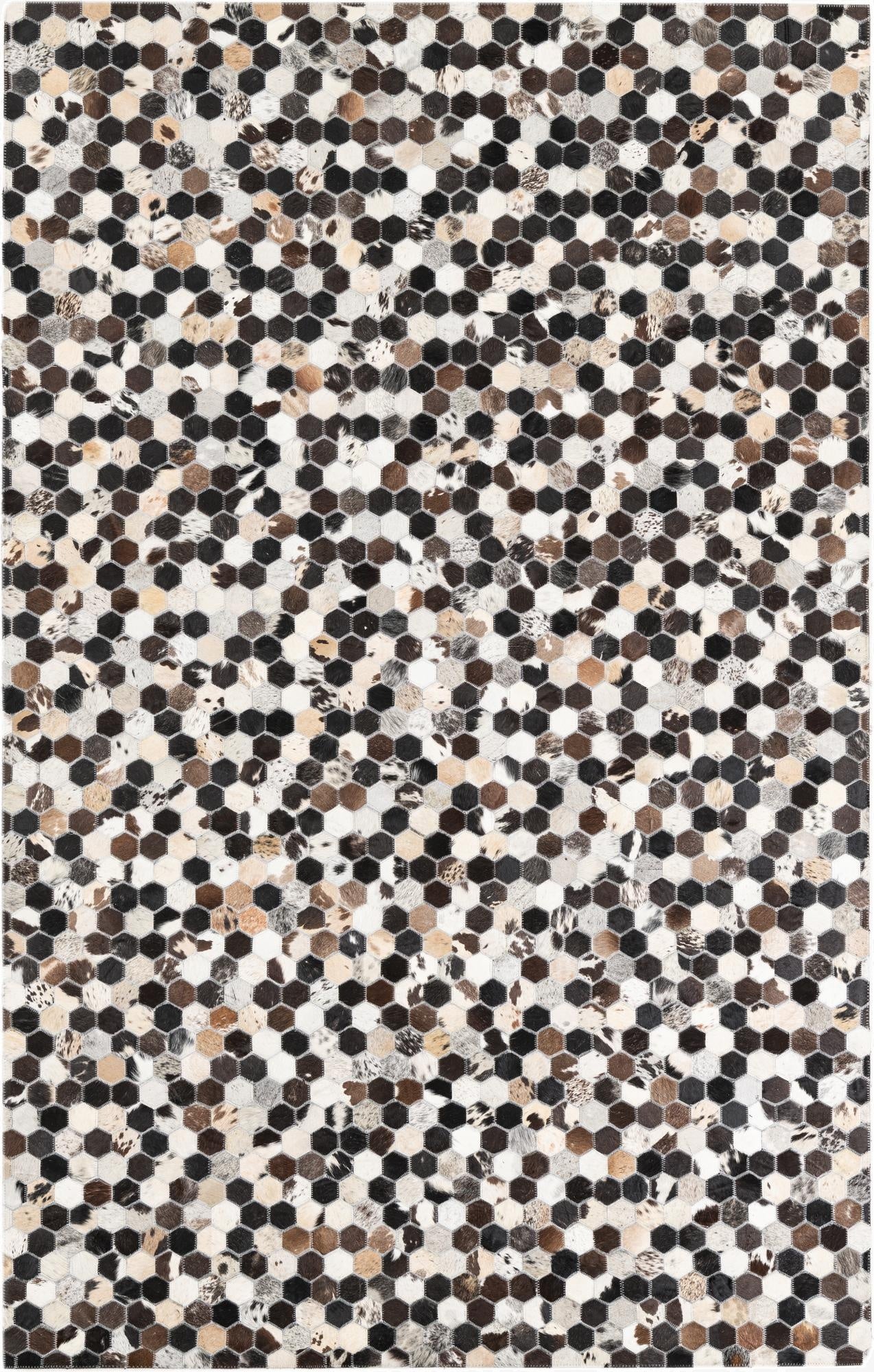 5' 2 x 8' 1 Cowhide Leather Rug