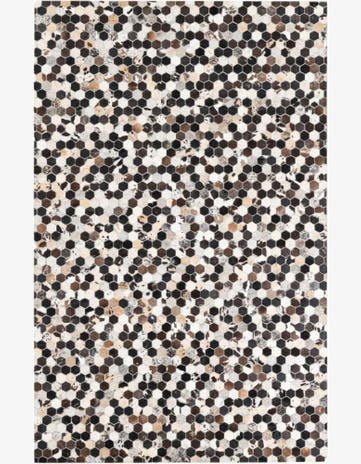 5' 2 x 8' 1 Cowhide Leather Rug