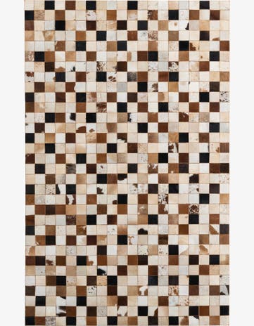 5' 1 x 8' Cowhide Leather Rug
