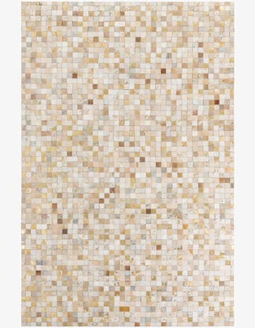 5' 1 x 7' 10 Cowhide Leather Rug