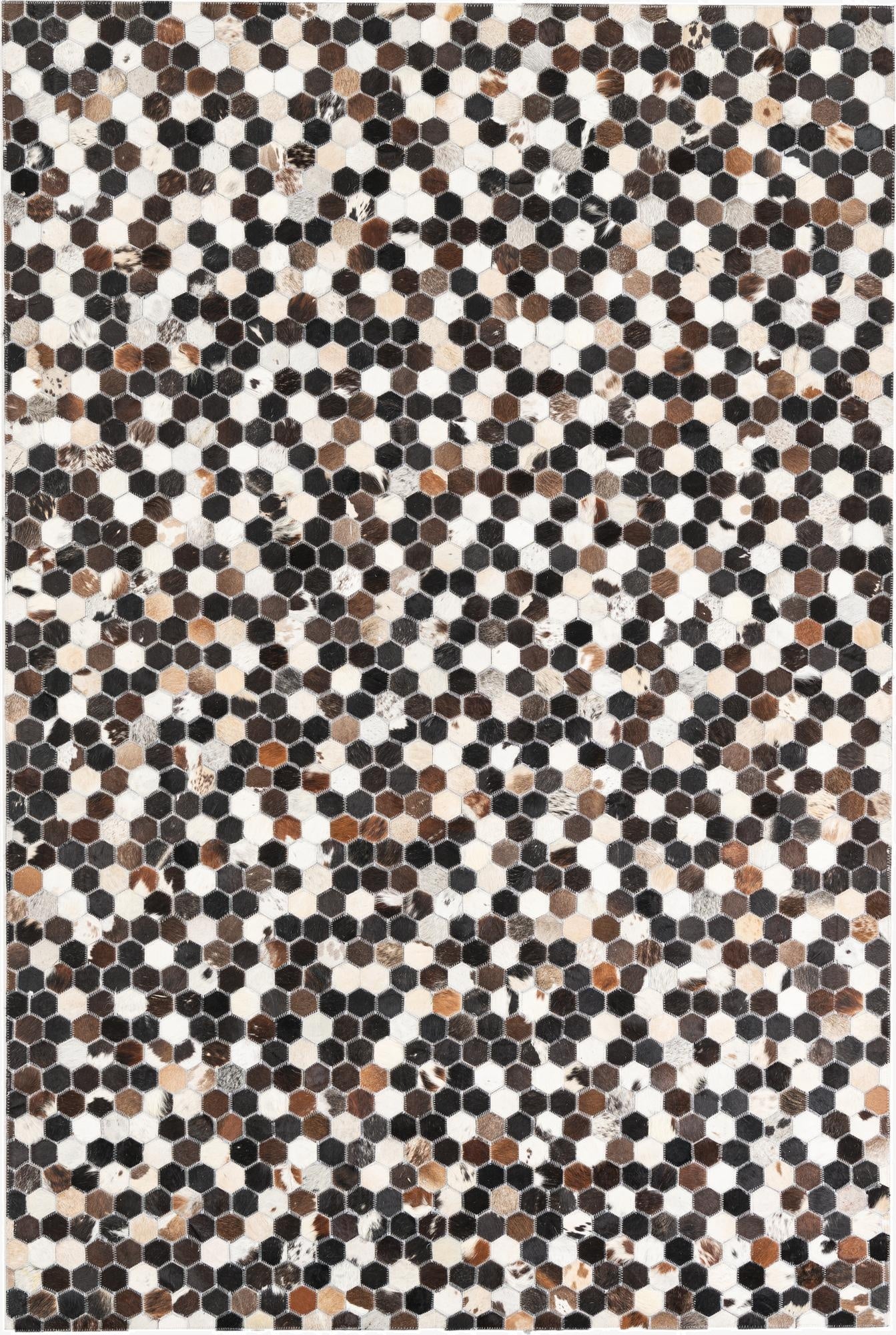 5' 2 x 7' 9 Cowhide Leather Rug