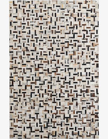 5' 2 x 8' Cowhide Leather Rug