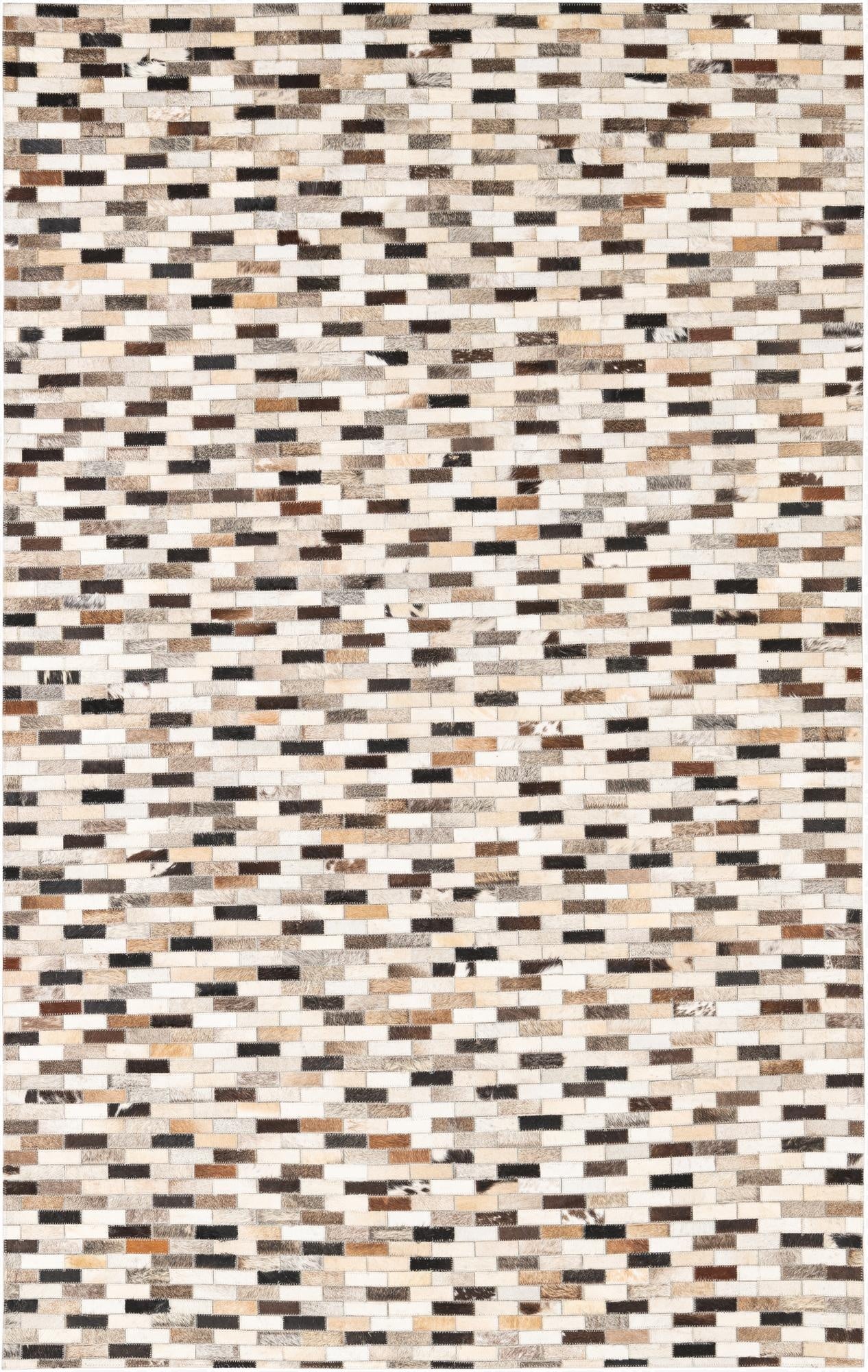5' x 7' 9 Cowhide Leather Rug