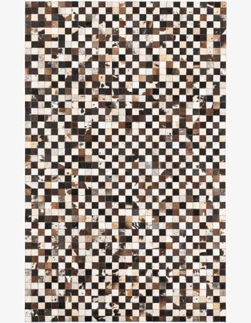 5' 1 x 8' 2 Cowhide Leather Rug