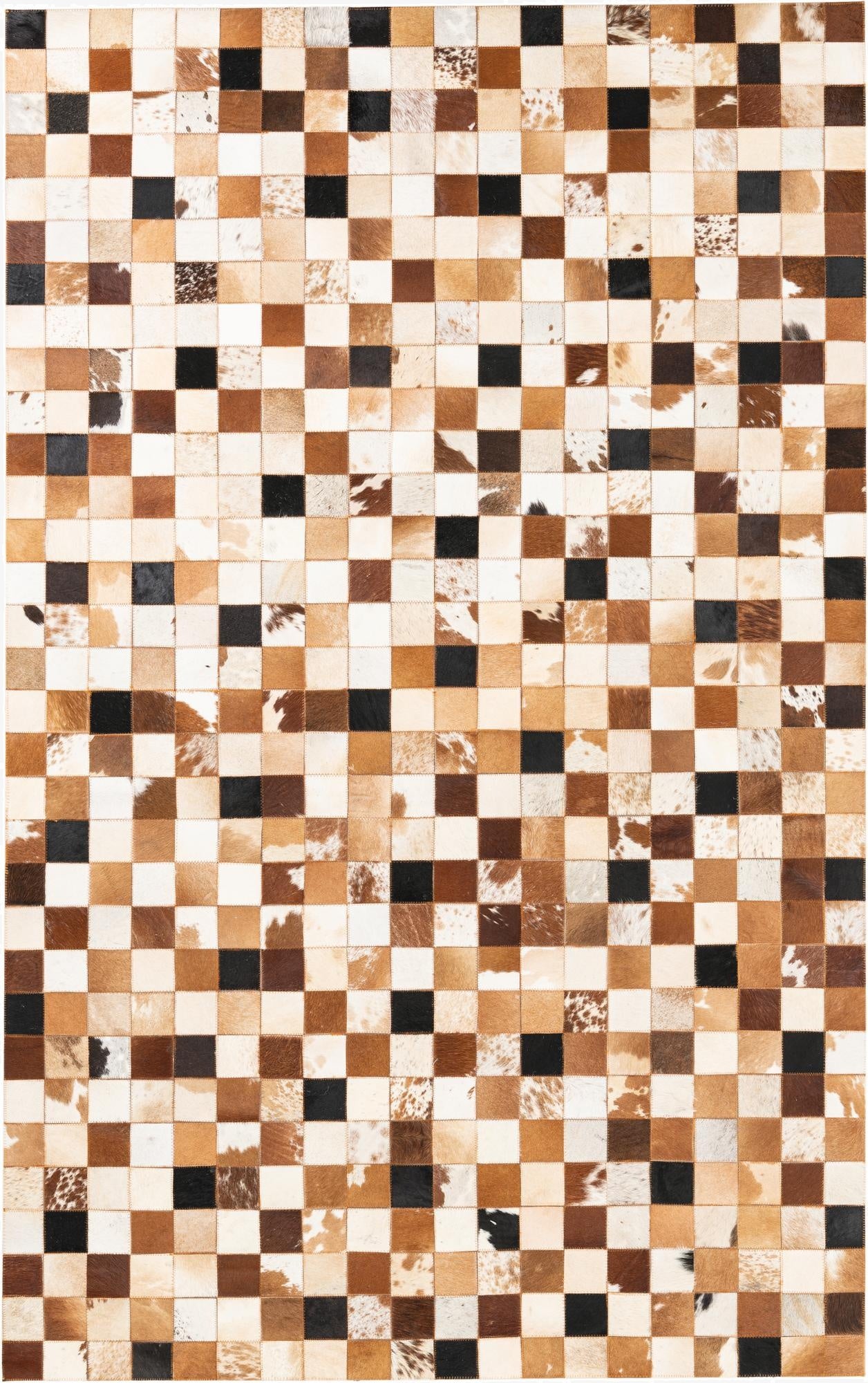 5' 1 x 8' 1 Cowhide Leather Rug