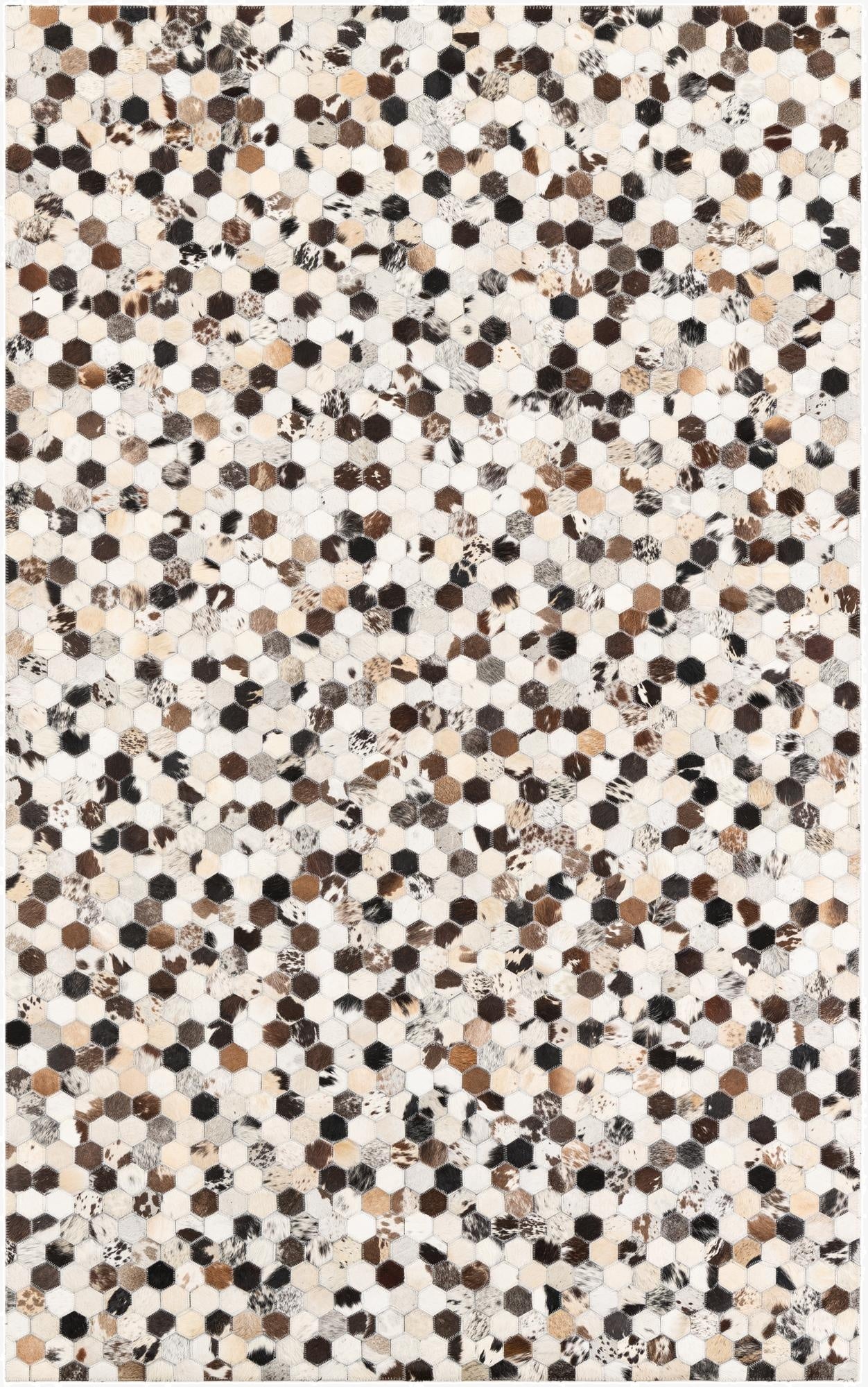 5' 1 x 8' 2 Cowhide Leather Rug