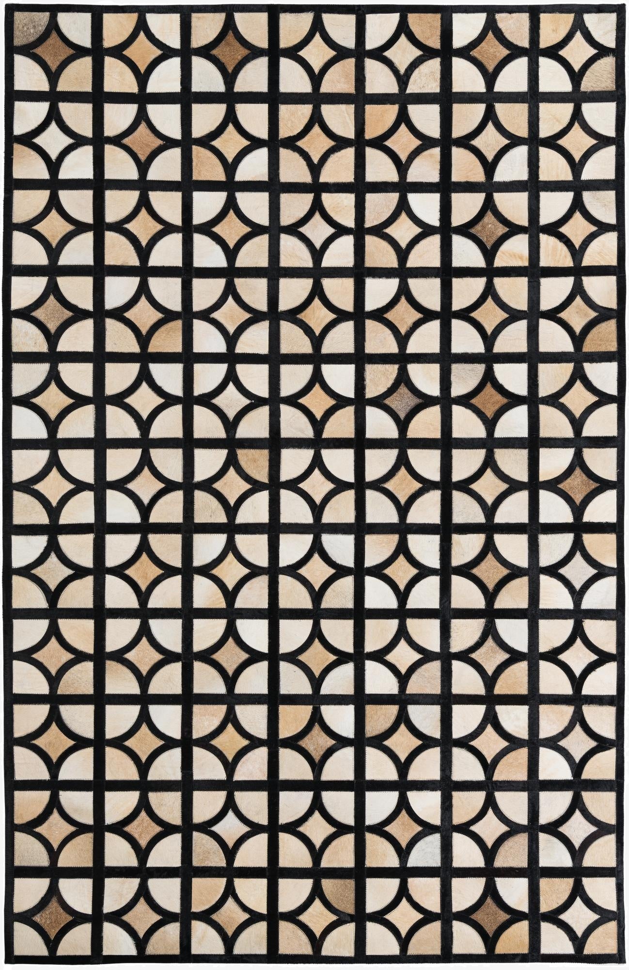 5' 2 x 8' Cowhide Leather Rug