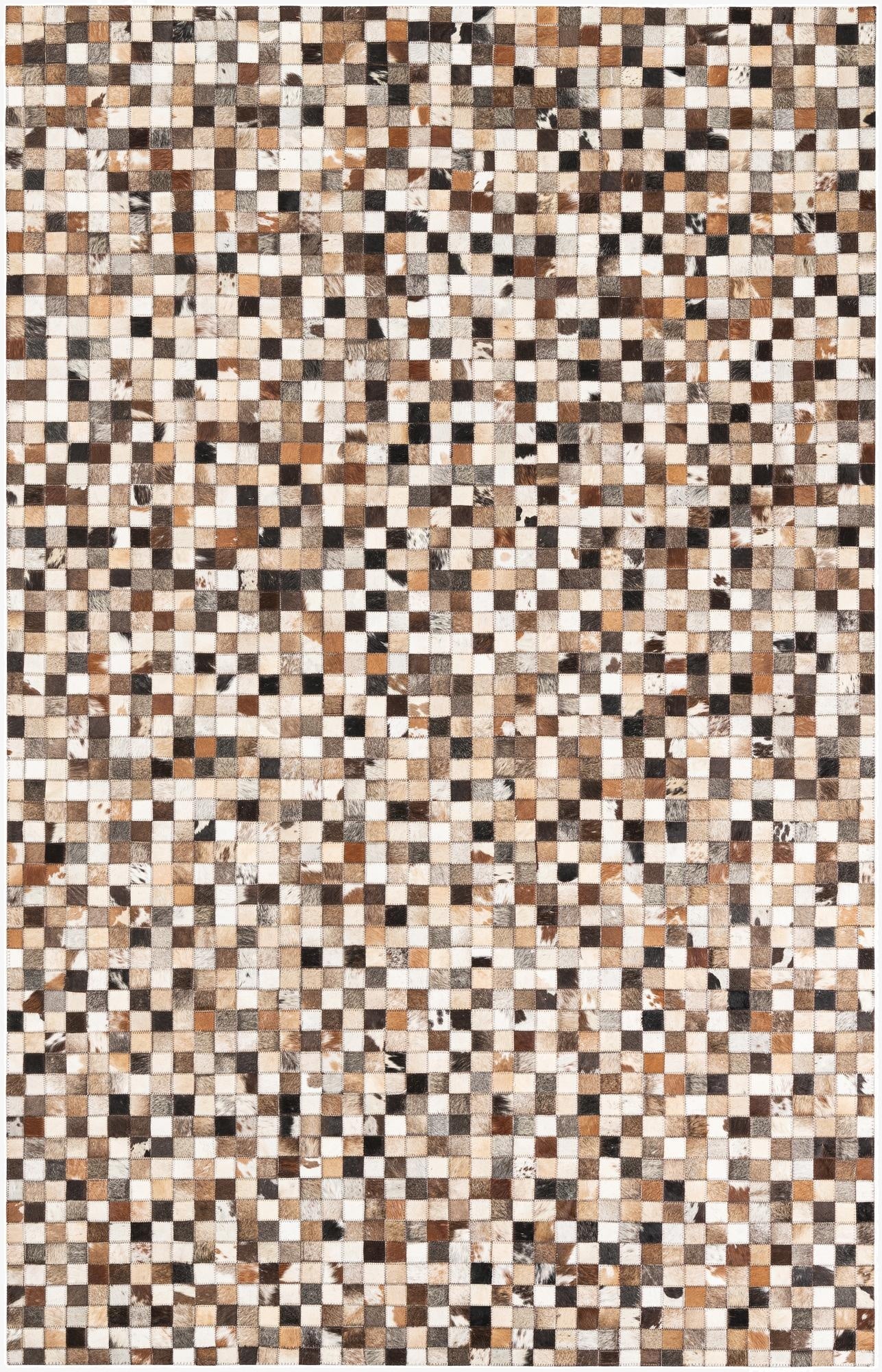 5' 1 x 8' Cowhide Leather Rug