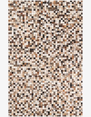 5' 1 x 8' Cowhide Leather Rug