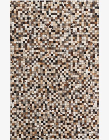 5' 1 x 8' Cowhide Leather Rug