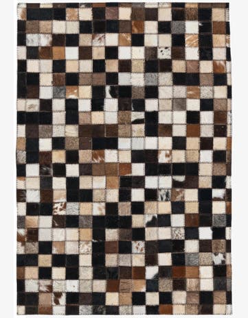 2' 1 x 3' Cowhide Leather Rug