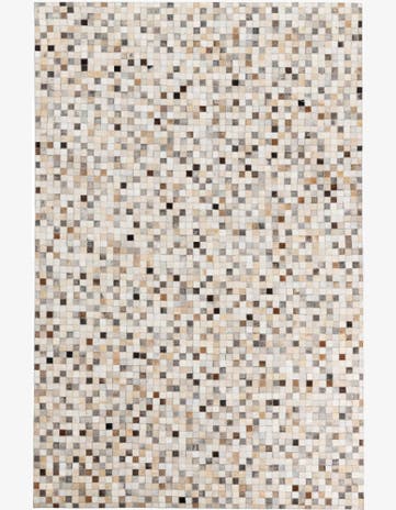 5' 2 x 7' 10 Cowhide Leather Rug