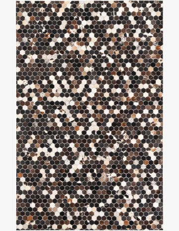 5' x 7' 9 Cowhide Leather Rug