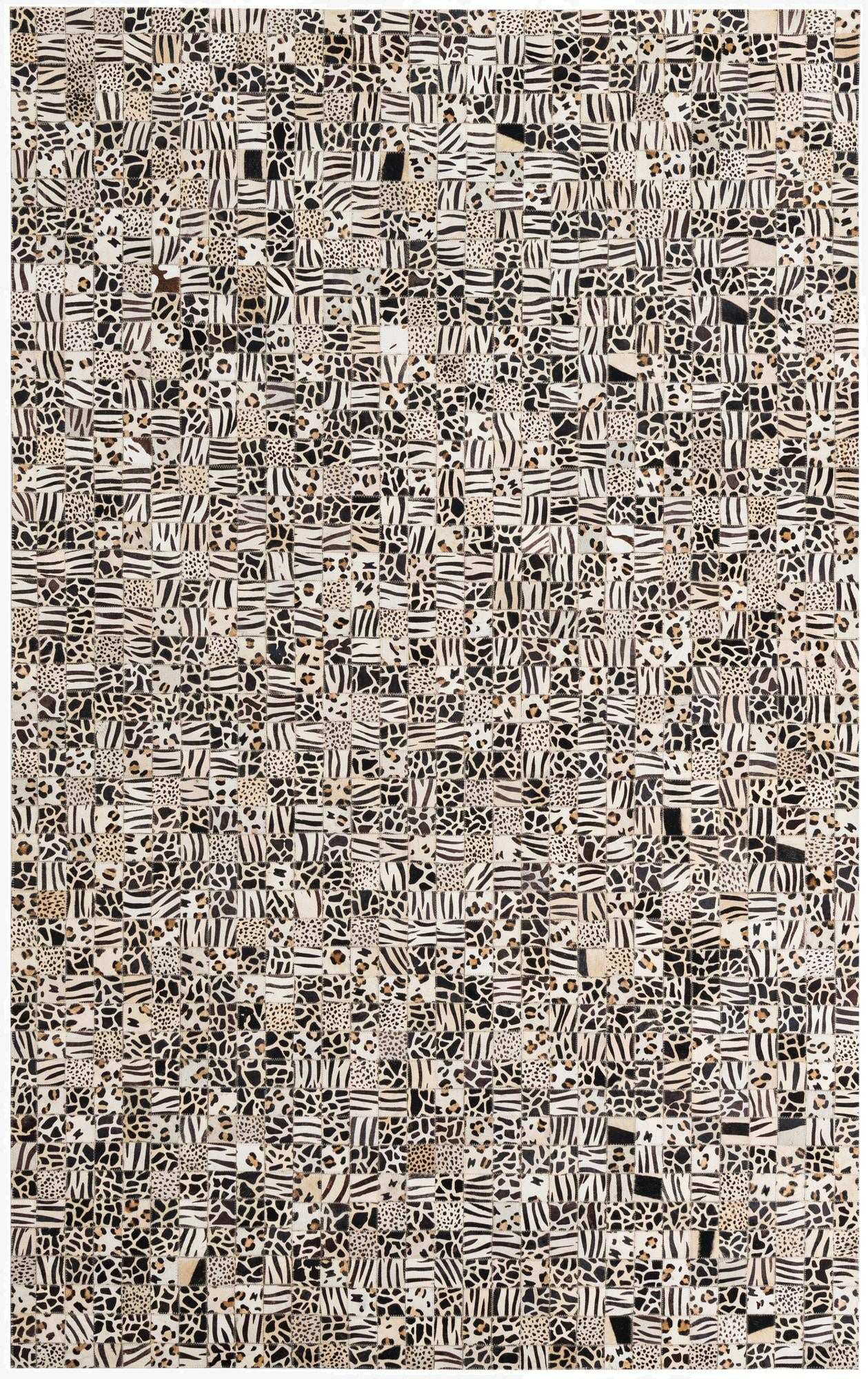 5' 1 x 8' Cowhide Leather Rug