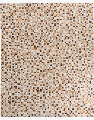 8' 1 x 10' Cowhide Leather Rug