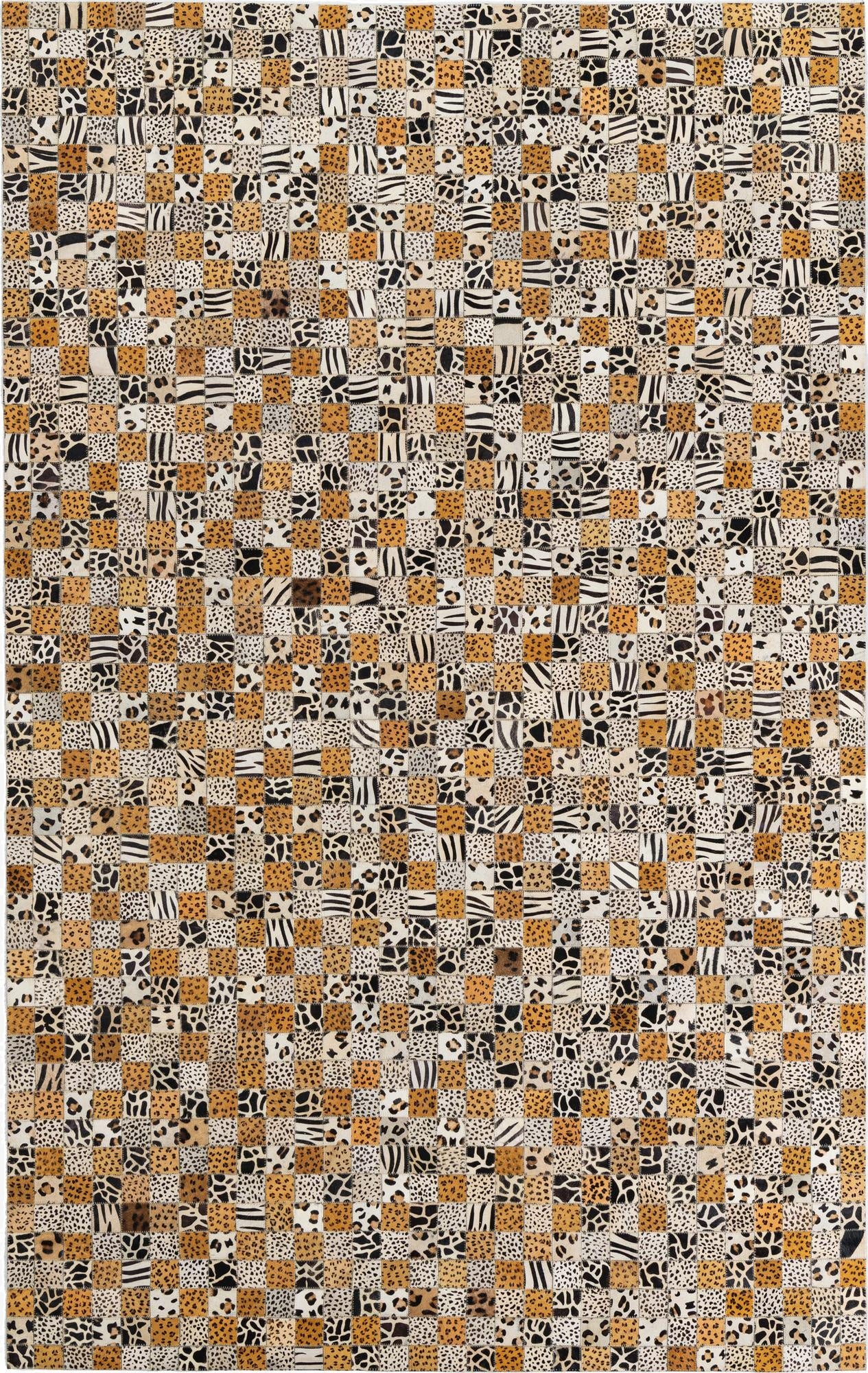 5' 1 x 8' Cowhide Leather Rug