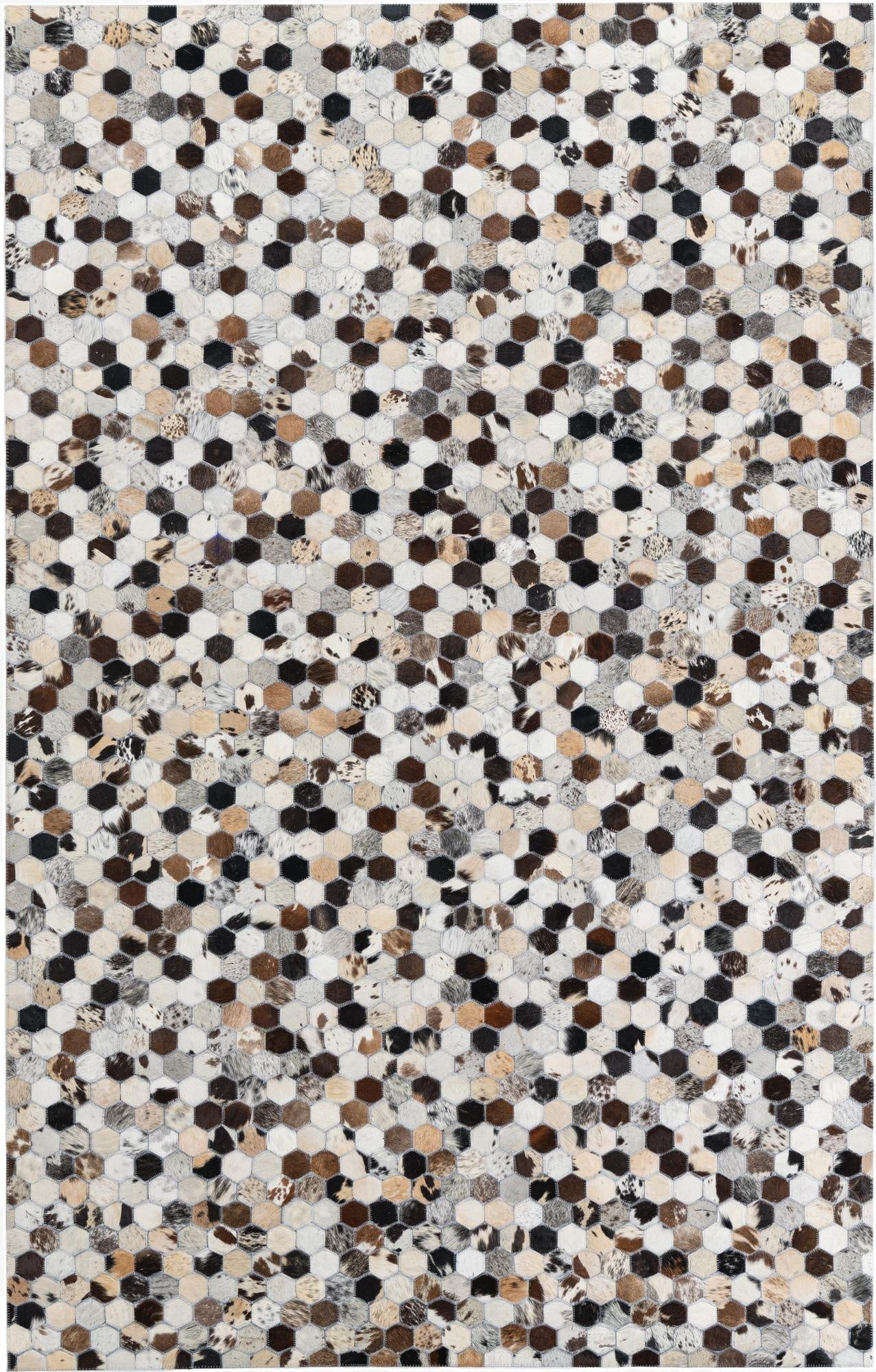 5' 1 x 8' Cowhide Leather Rug