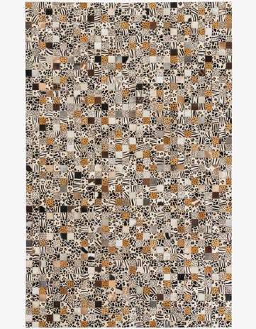 5' 1 x 8' Cowhide Leather Rug