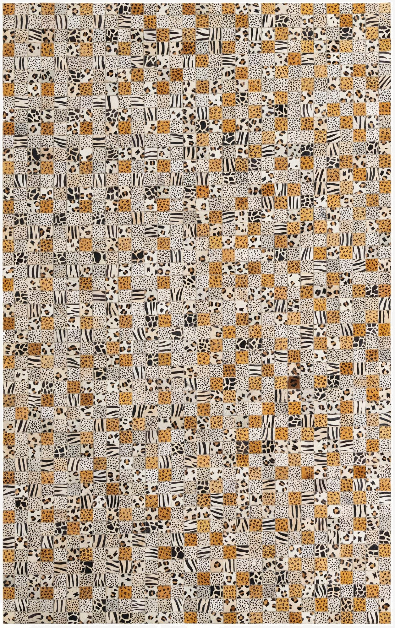 5' 1 x 8' Cowhide Leather Rug