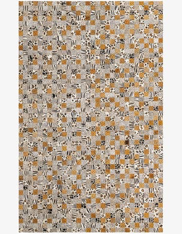 5' 1 x 8' Cowhide Leather Rug