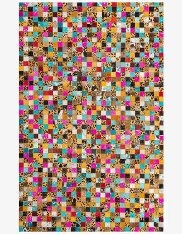 5' 1 x 8' Cowhide Leather Rug