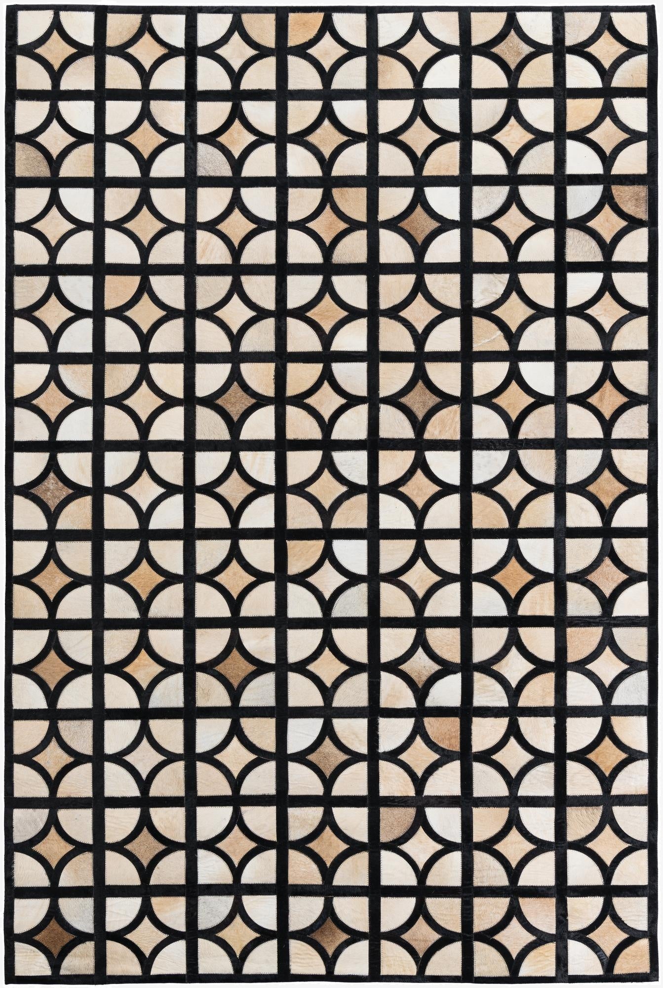 5' 2 x 8' Cowhide Leather Rug