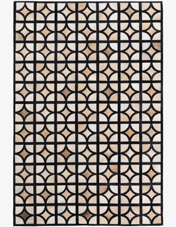 5' 2 x 8' Cowhide Leather Rug