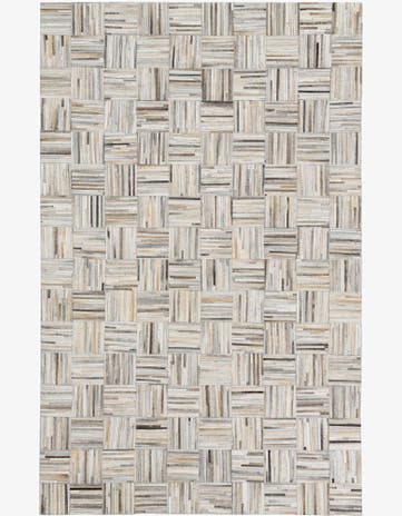 5' x 7' 9 Cowhide Leather Rug