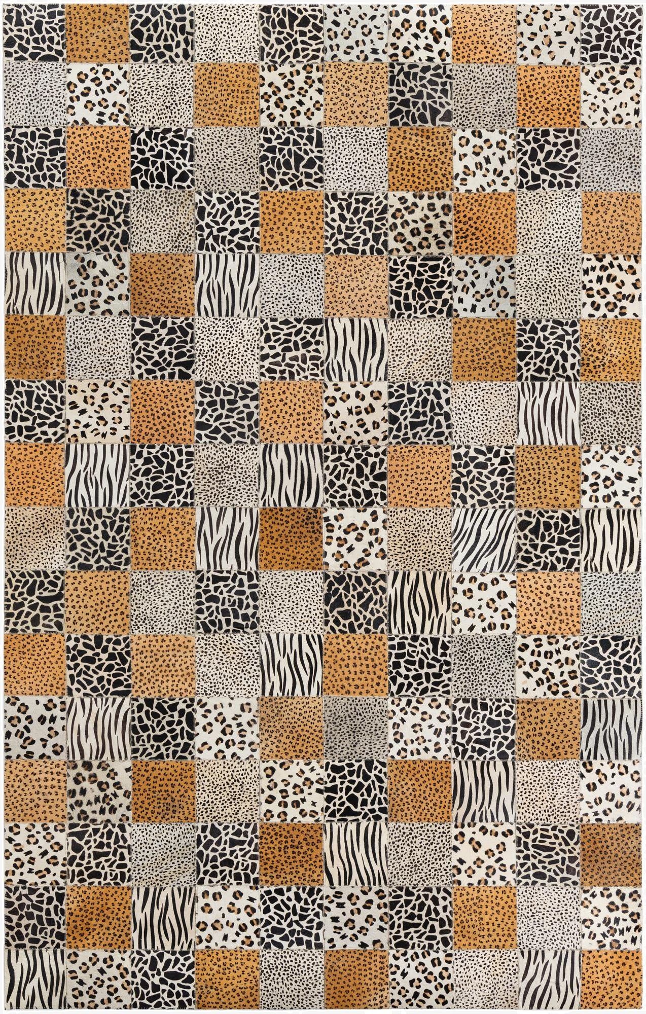 4' 10 x 7' 8 Cowhide Leather Rug