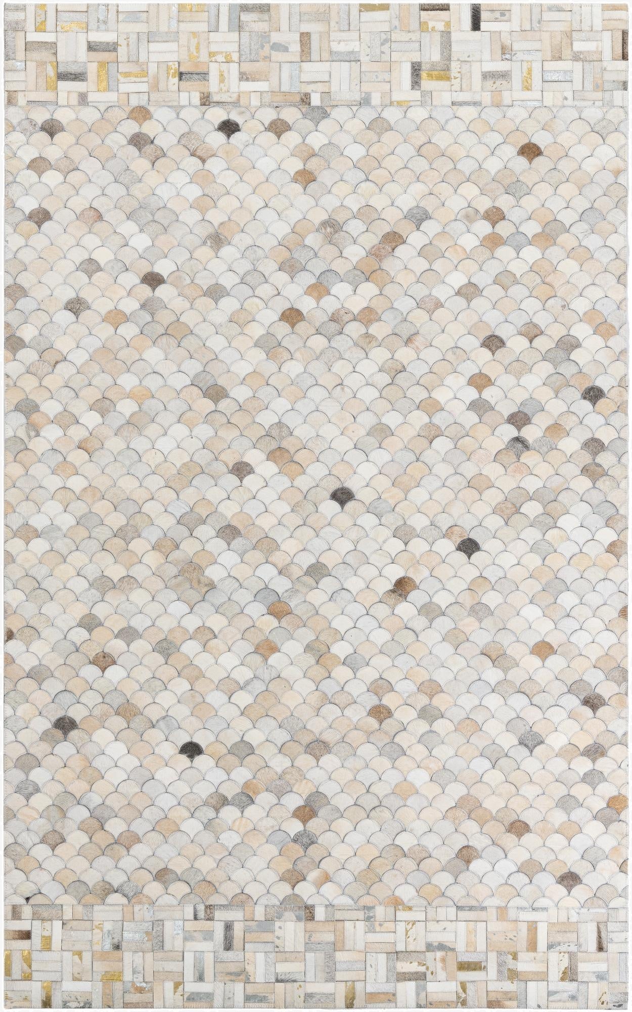 5' 2 x 8' 4 Cowhide Leather Rug