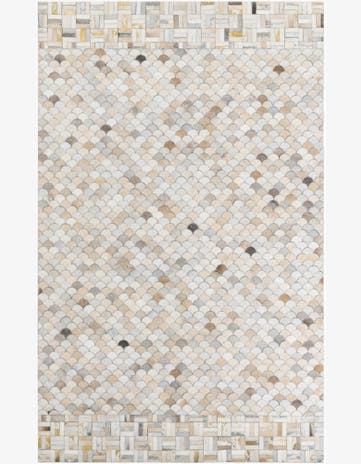 5' 2 x 8' 4 Cowhide Leather Rug