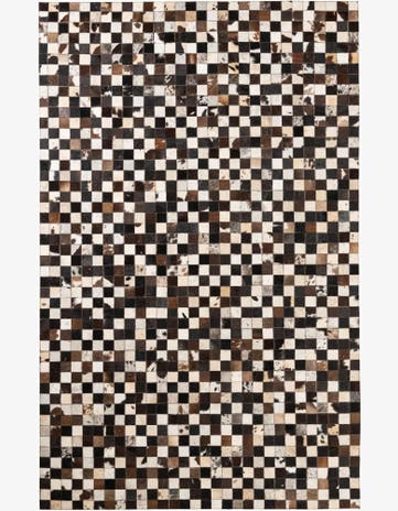 5' 1 x 8' 2 Cowhide Leather Rug