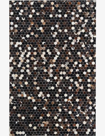 5' 1 x 7' 10 Cowhide Leather Rug