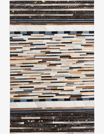 5' 1 x 8' Cowhide Leather Rug