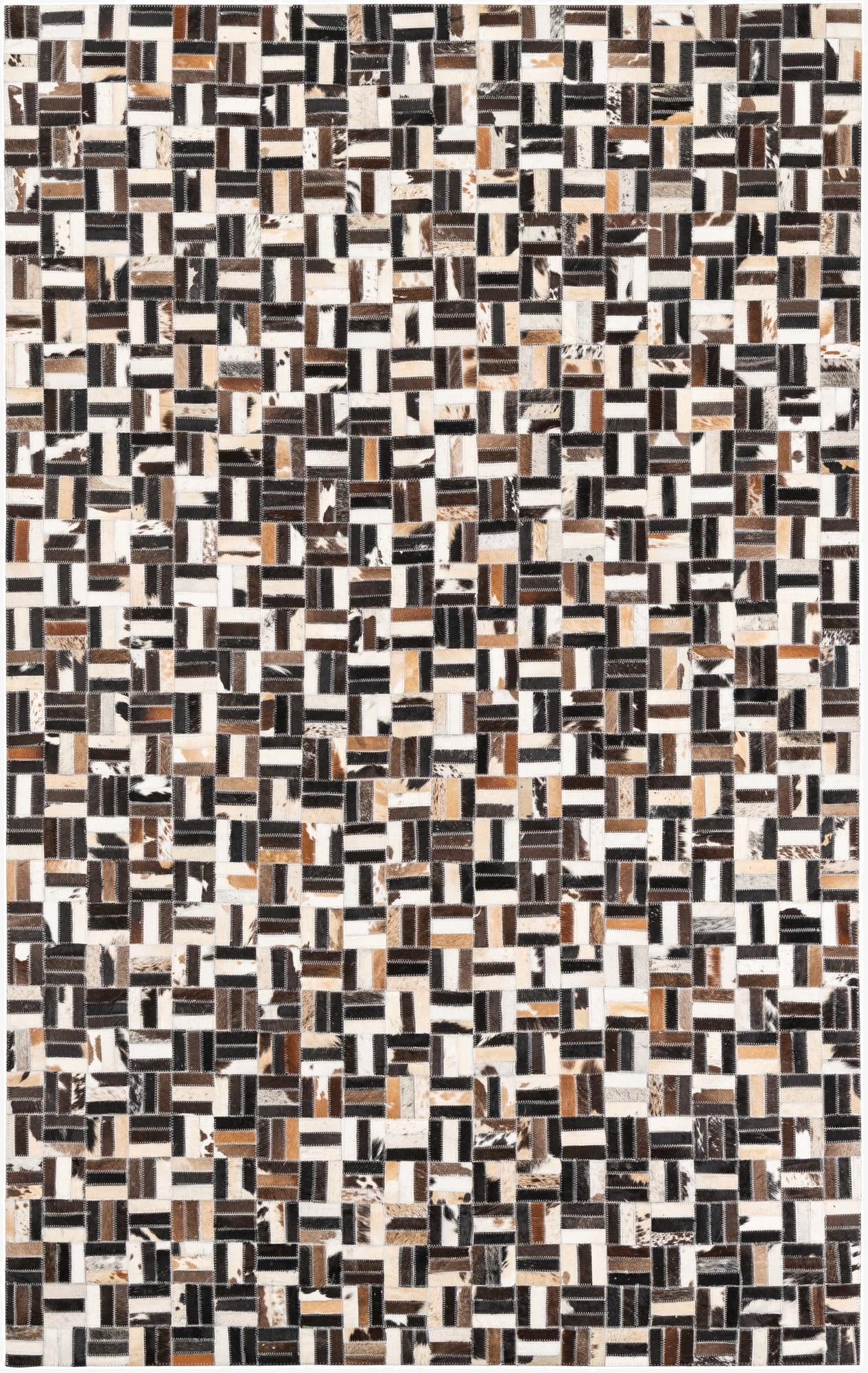 5' x 7' 10 Cowhide Leather Rug