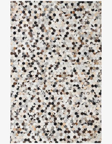 5' 2 x 8' Cowhide Leather Rug