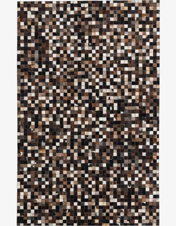 5' x 7' 9 Cowhide Leather Rug